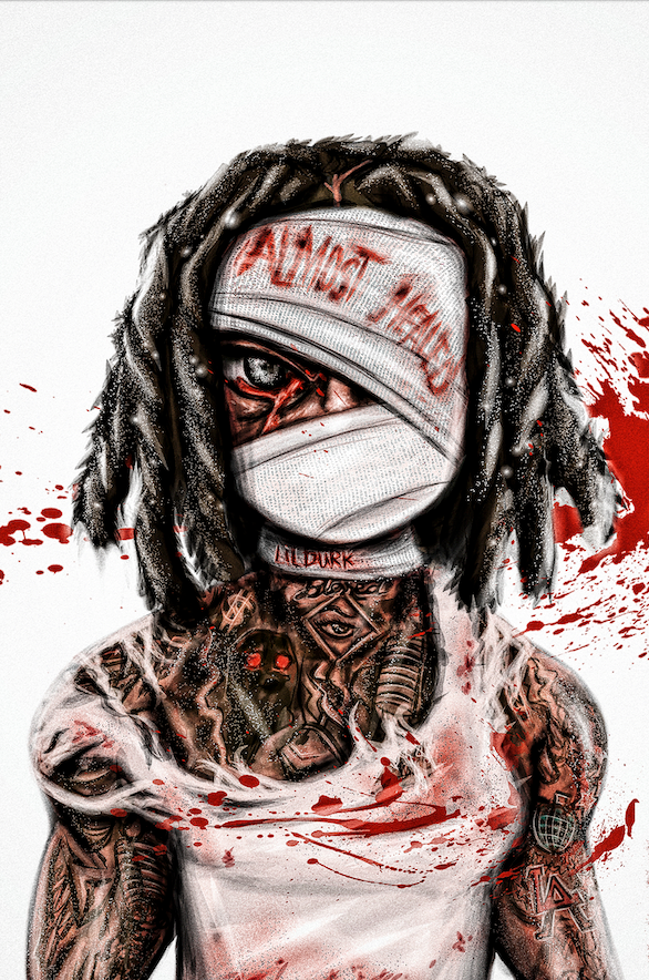 Lil Durk 'Damaged Drawn' Poster – Posters Plug