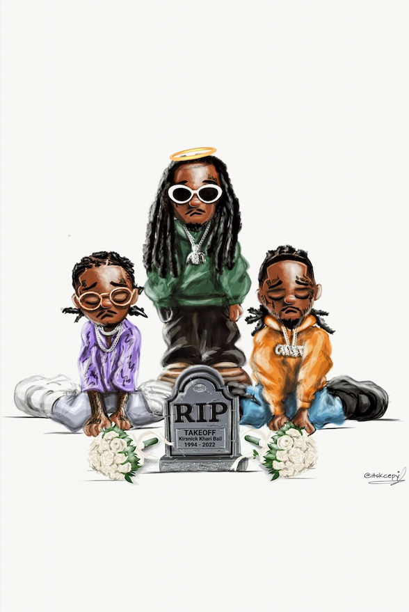 Migos 'Grieving Drawn' Poster – Posters Plug