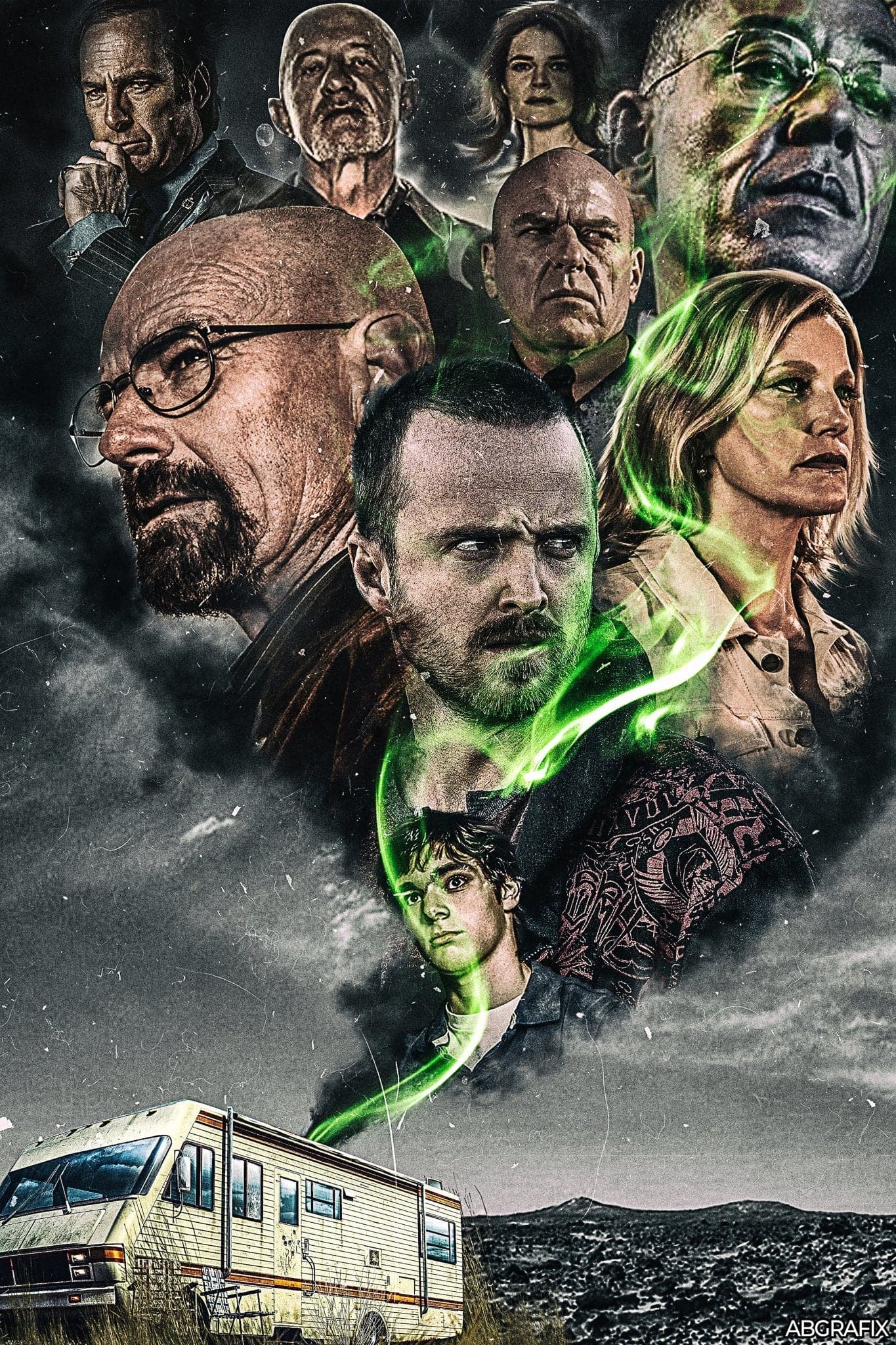Breaking Bad' Green Flame Poster Posters Plug