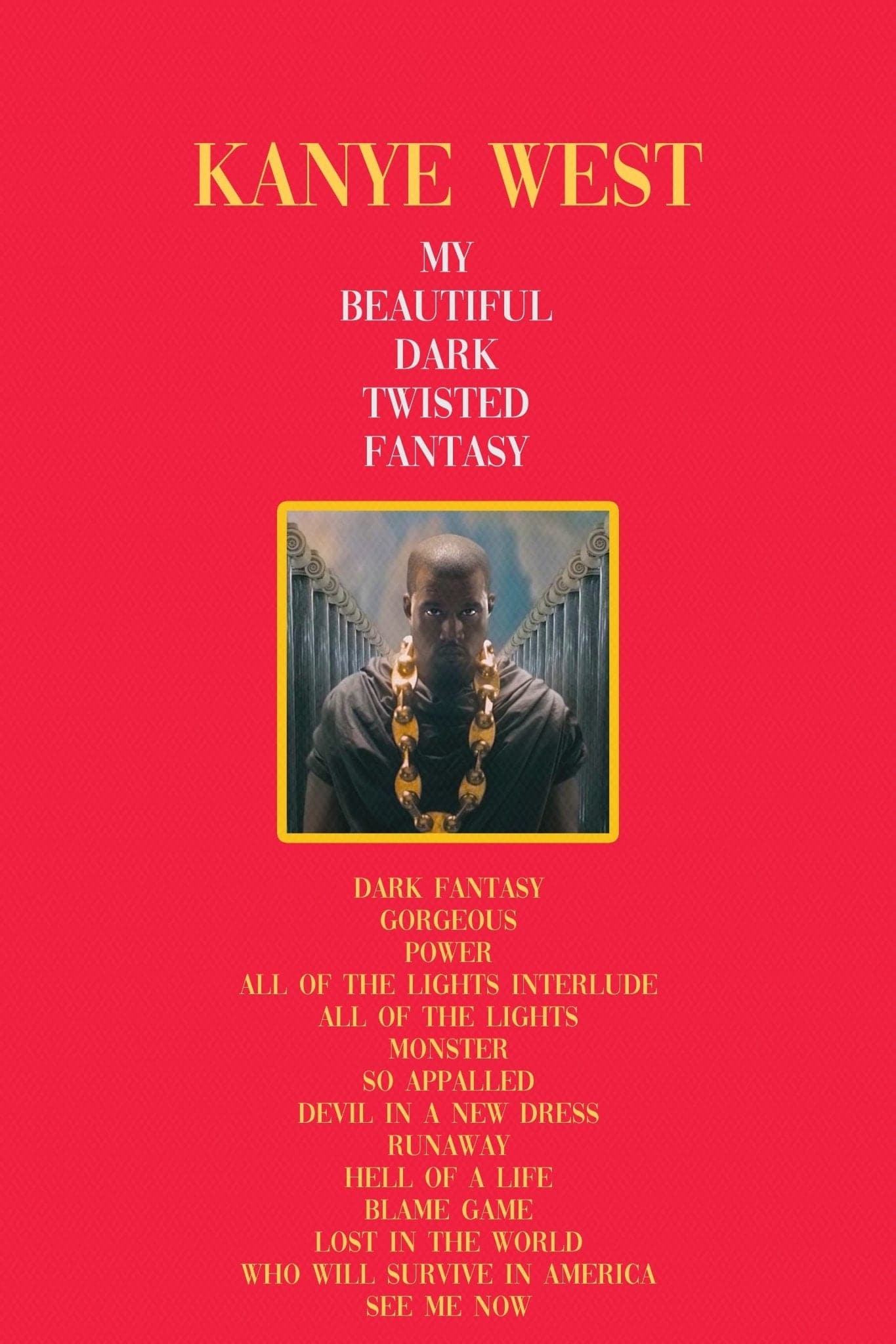 Kanye West My Beautiful Dark Twisted Fantasy Poster UK