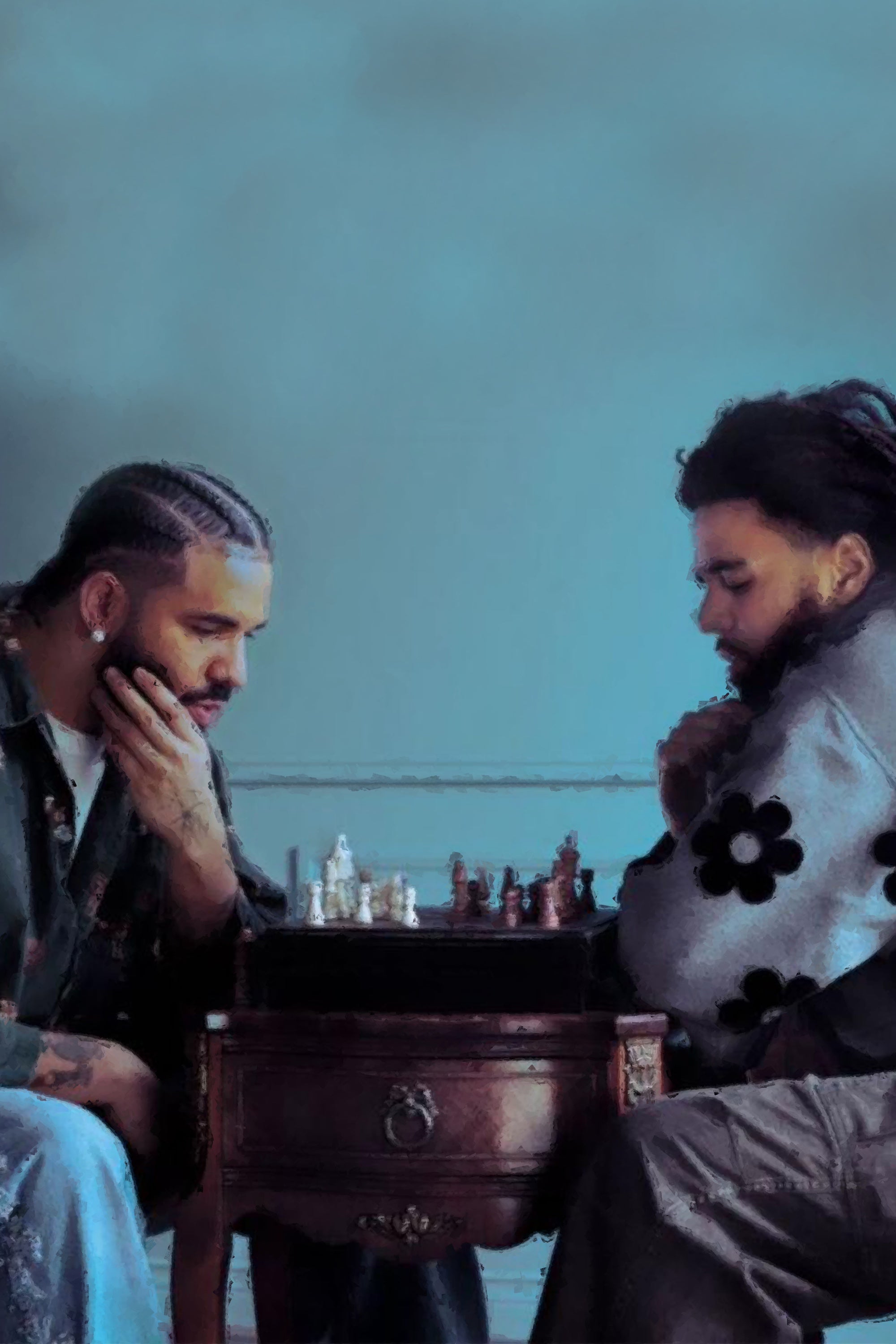 Drake x J Cole 'Chess' Poster