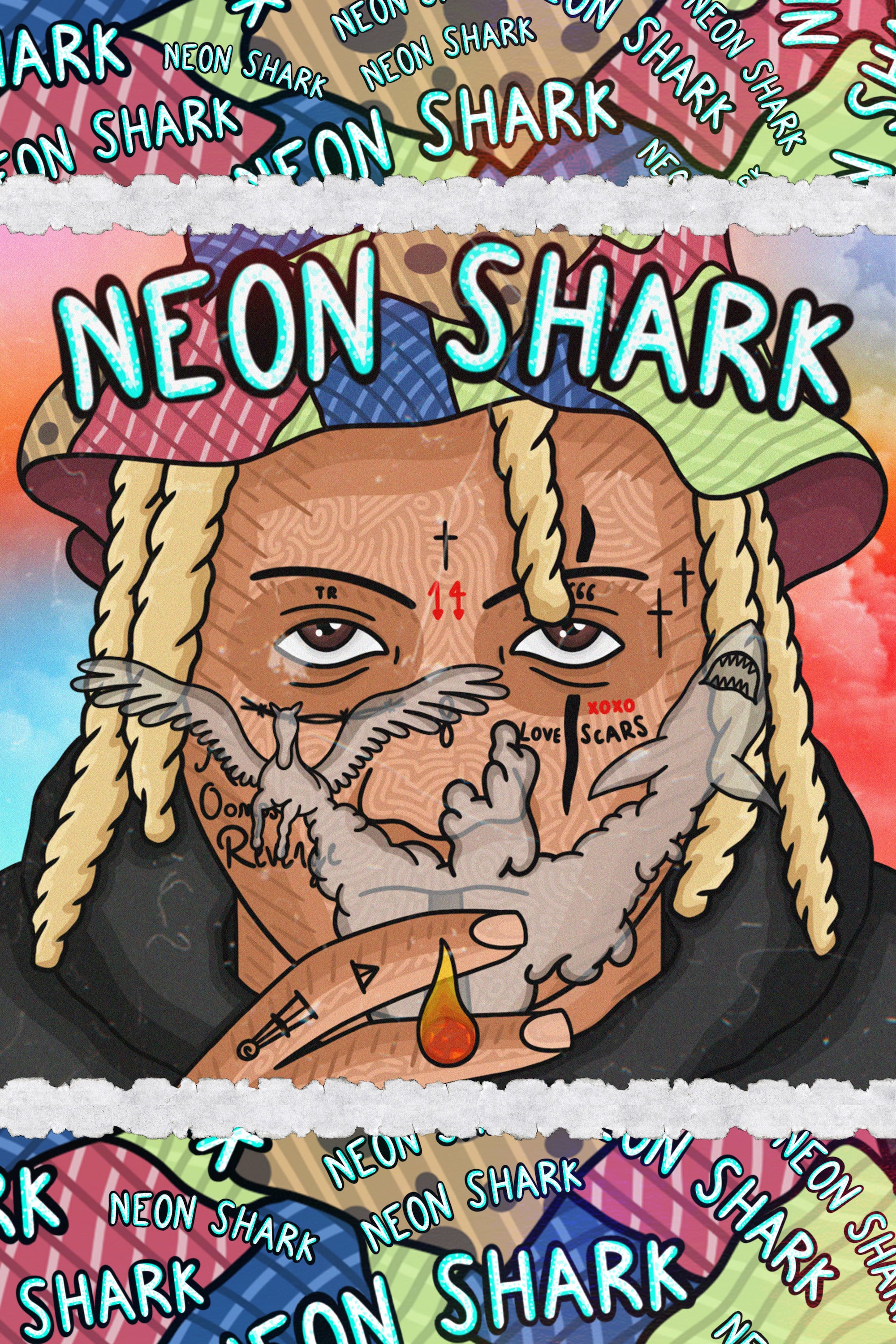 Trippie Redd 'Neon Shark' Poster