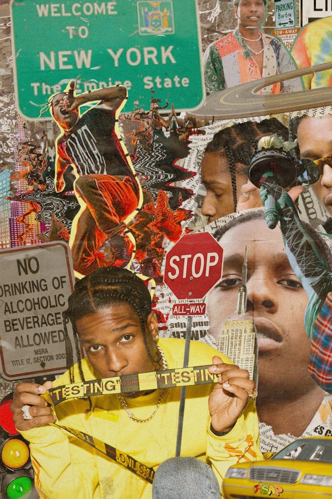 A$AP Rocky 'New York Collage' Poster - Posters Plug