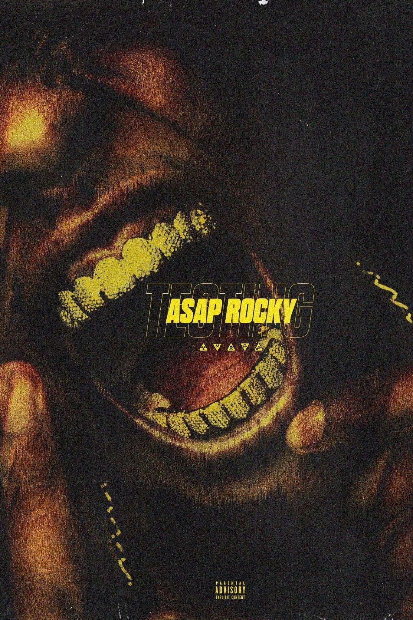 ASAP Rocky 'Yelling' Gold Grill Poster - Posters Plug