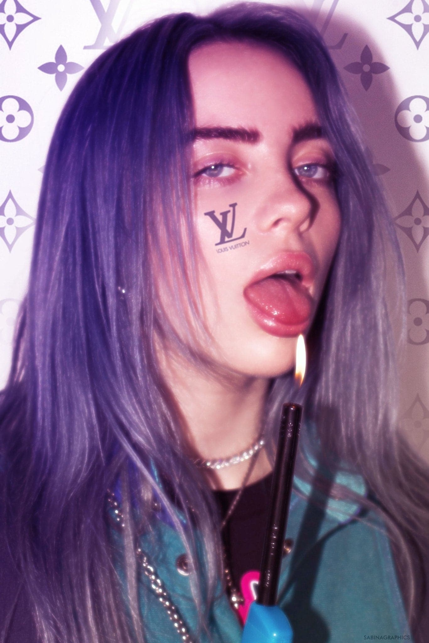 Billie Eilish ‘LV’ Tattooed Poster - Posters Plug