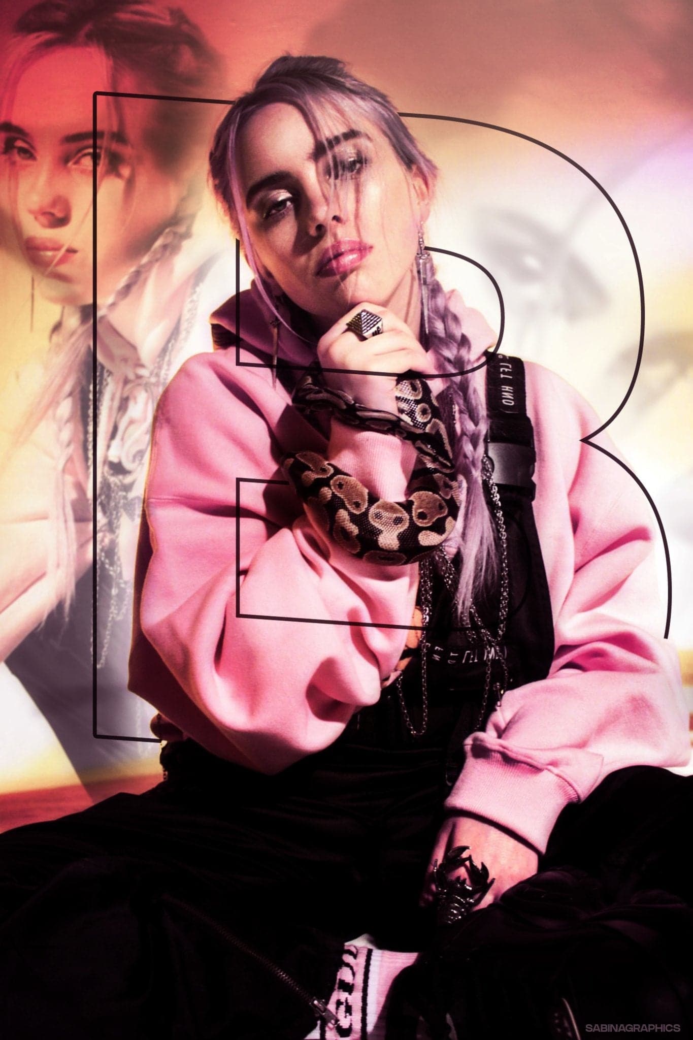 Billie Eilish 'Pink Serpent' Poster - Posters Plug