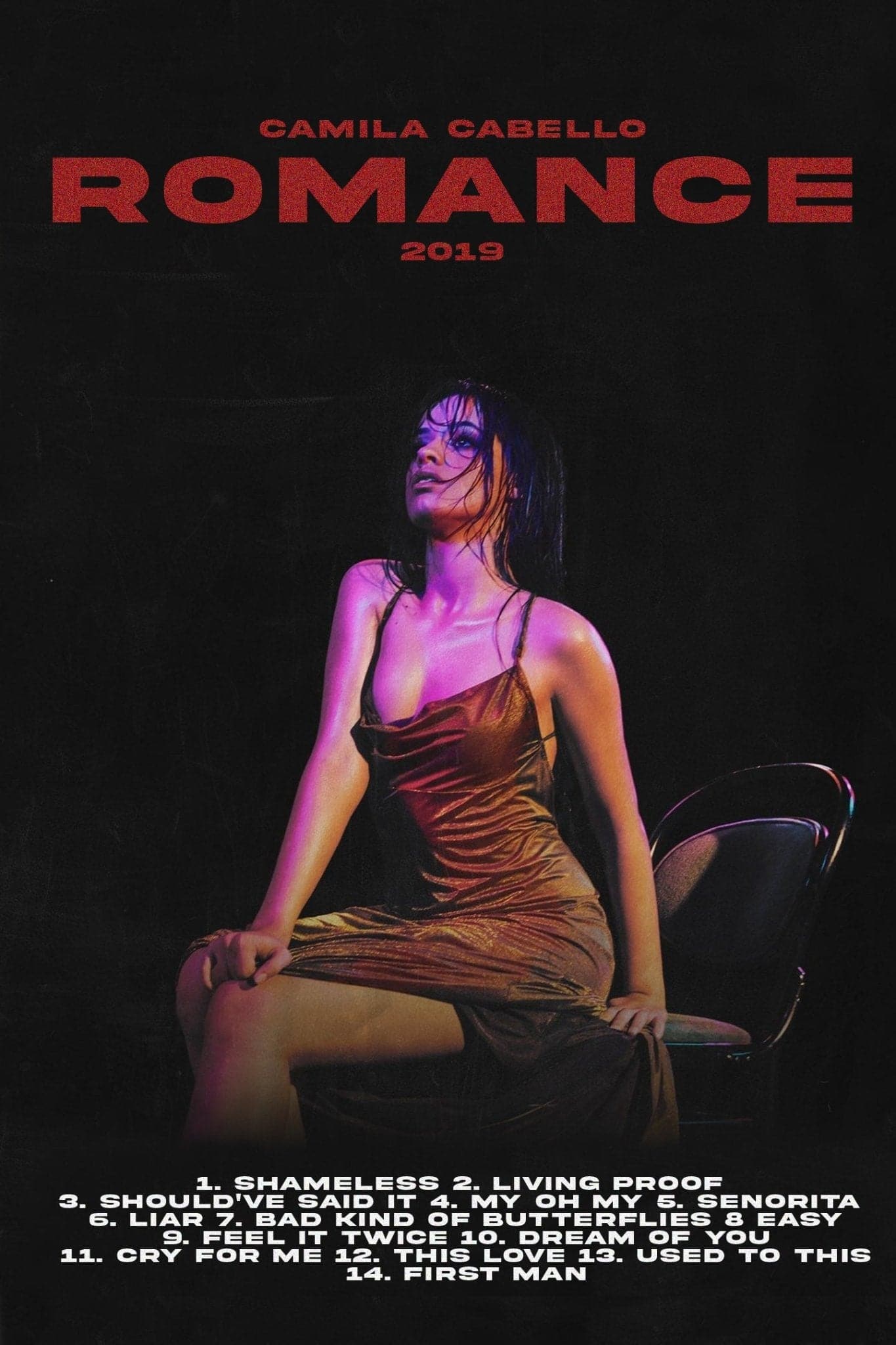 Camila Cabello ‘Romance’ Tracklist Poster - Posters Plug