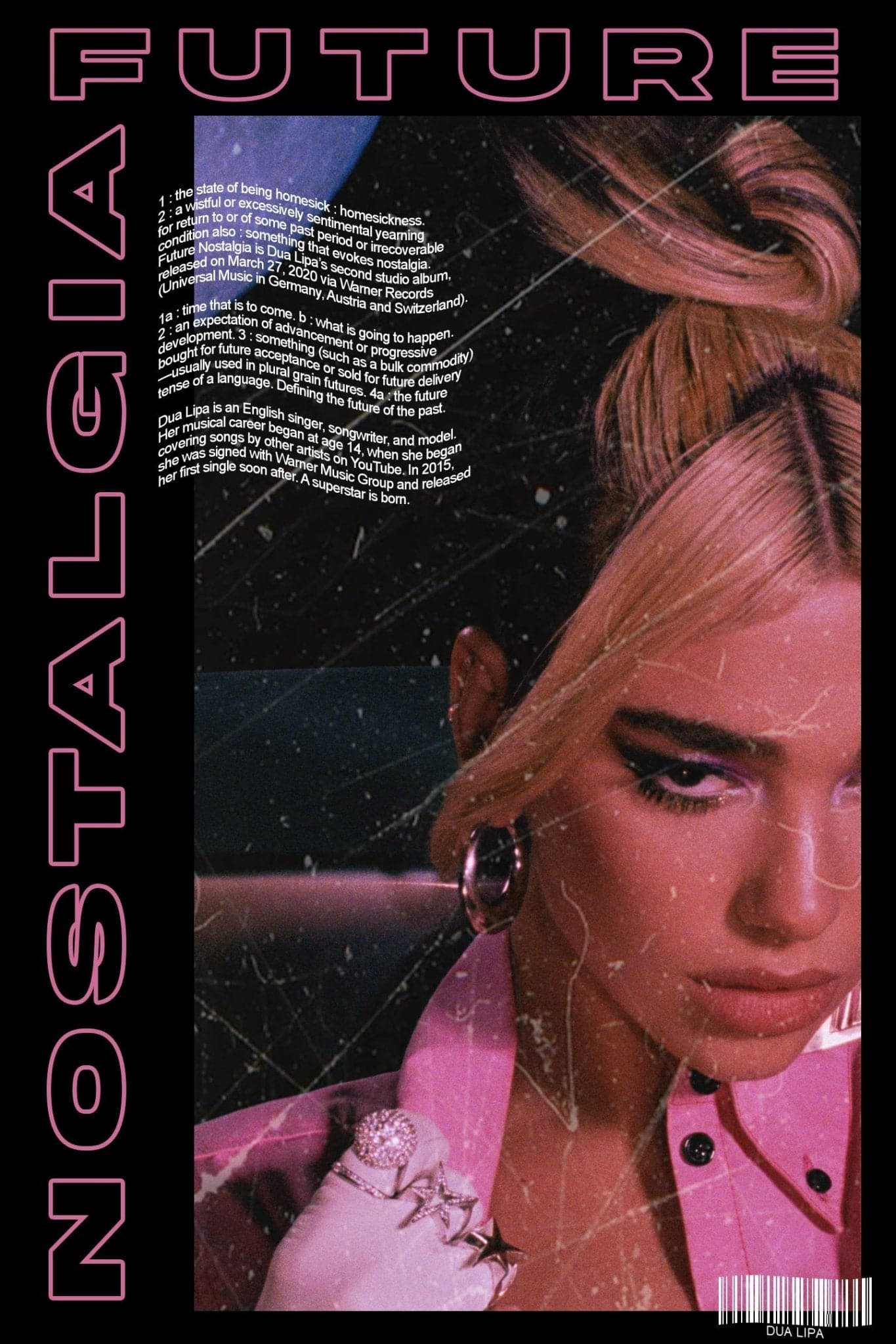 Dua Lipa ‘Future Nostalgia’ Pink Poster - Posters Plug