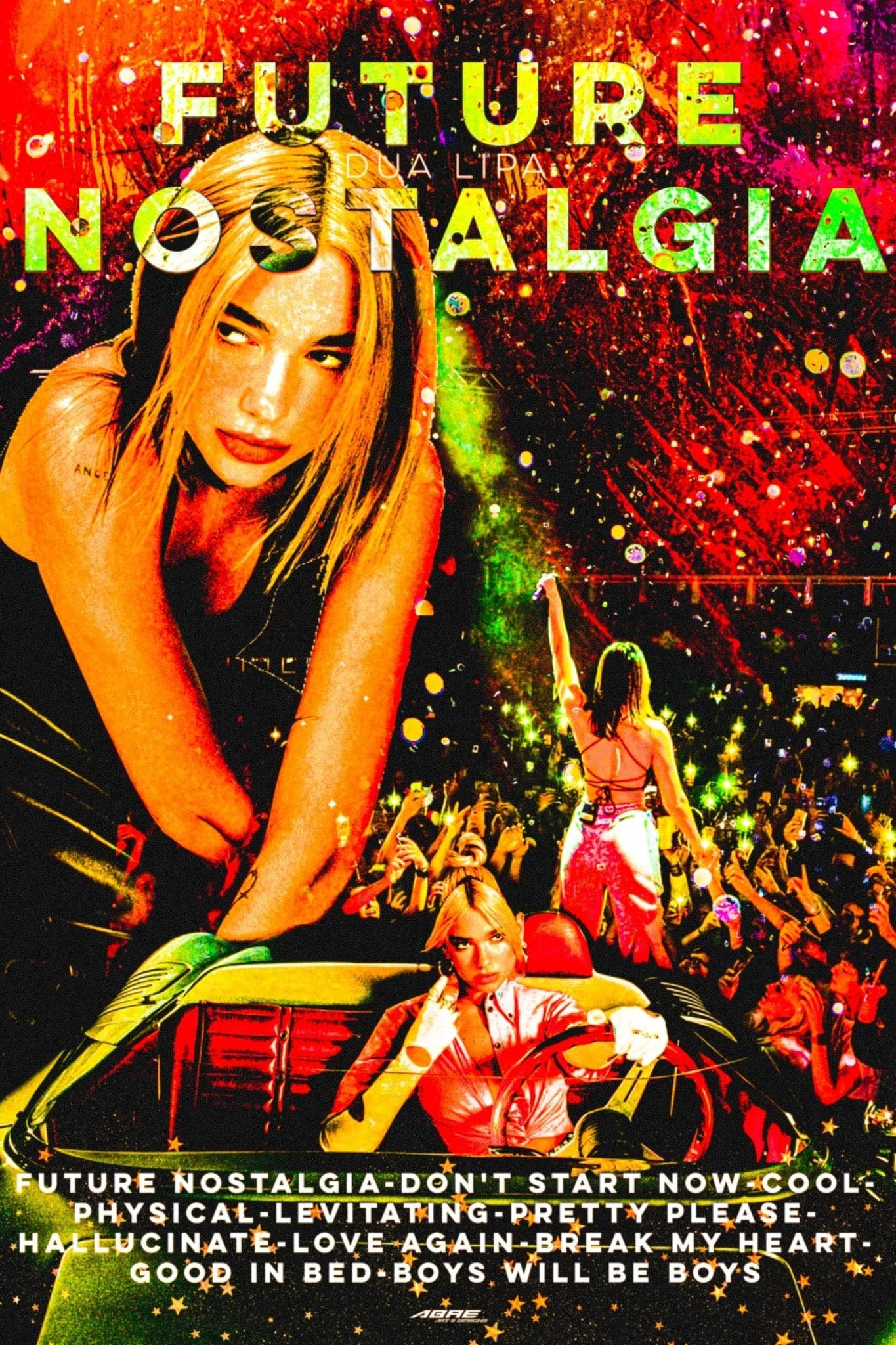 Dua Lipa ‘Future Nostalgia’ Tracklist Poster - Posters Plug
