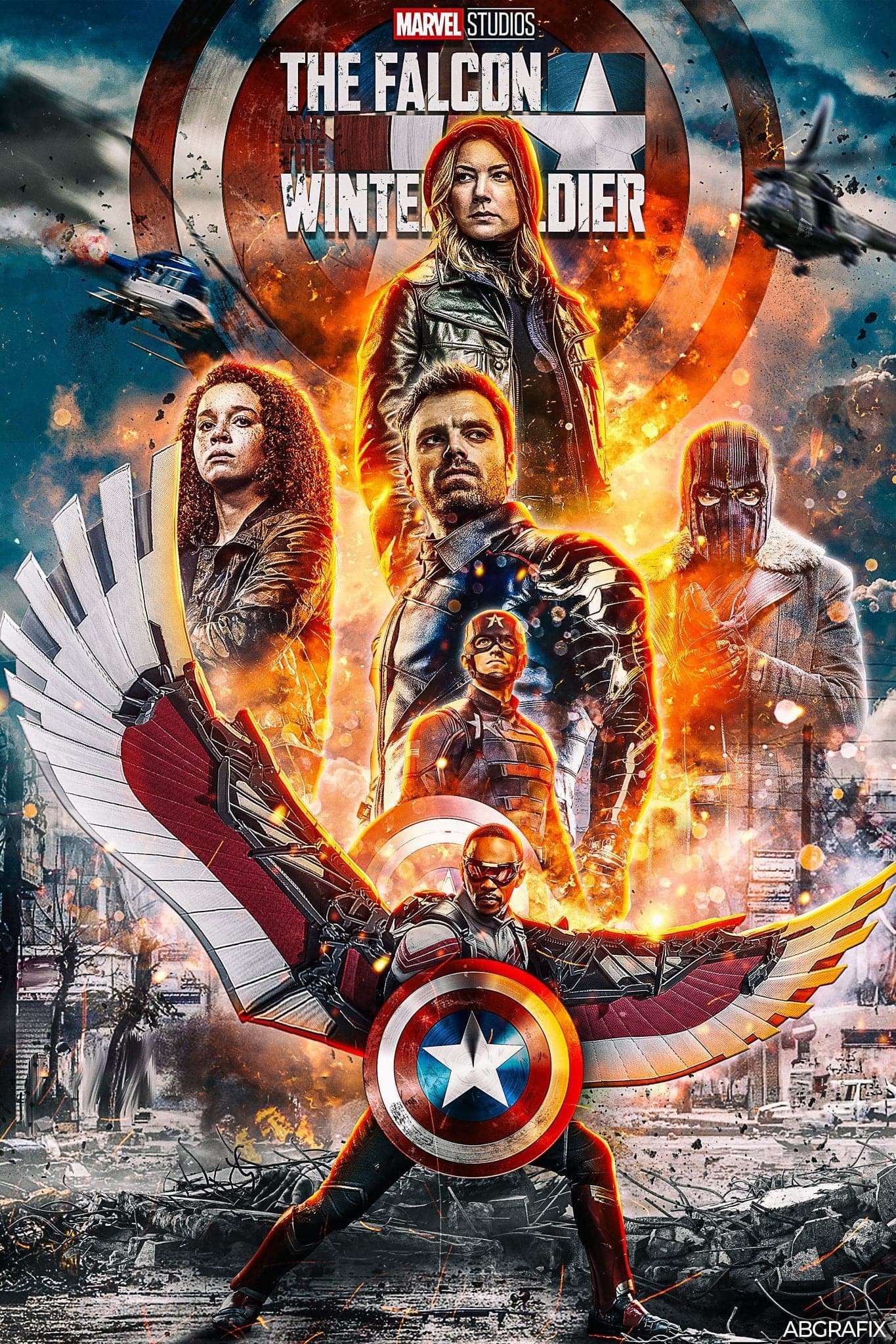 Falcon and The Winter Soldier ‘Fire’ Poster - Posters Plug