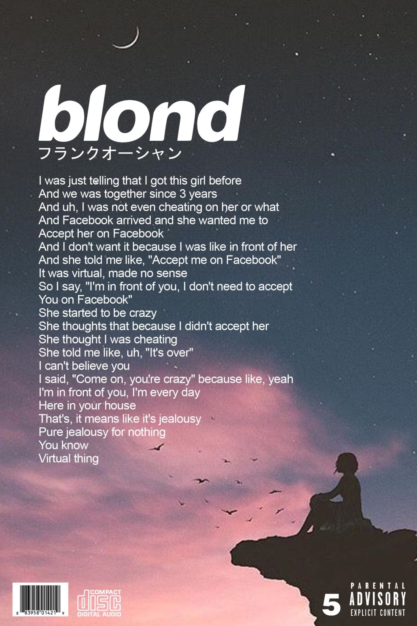 Frank Ocean 'Solo' Blond Album Poster - Posters Plug