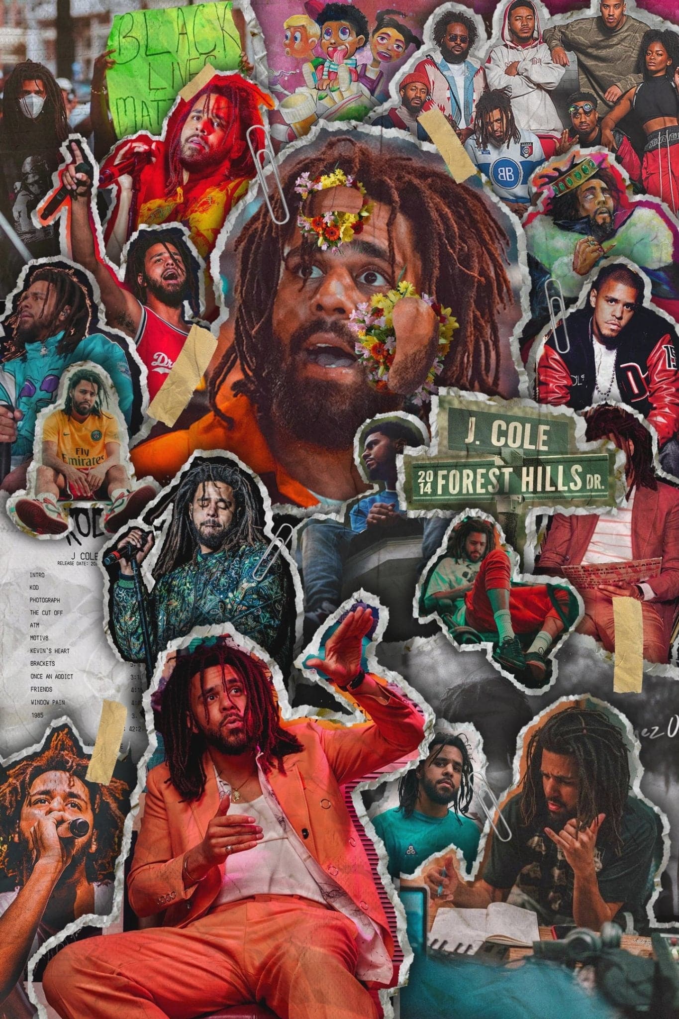 J. Cole 'Collage' Poster - Posters Plug