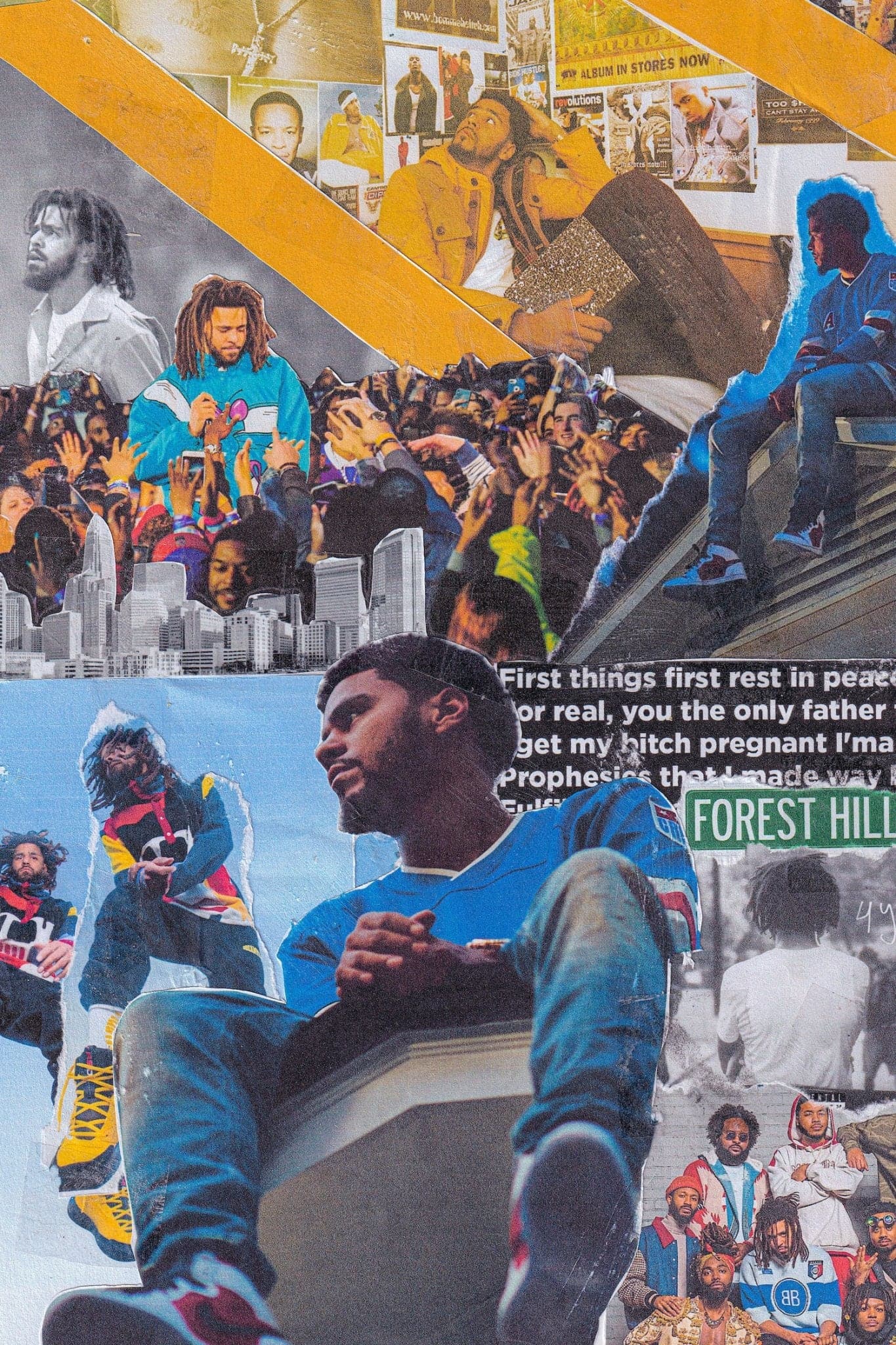 J Cole 'Foresthills' Collage Poster - Posters Plug