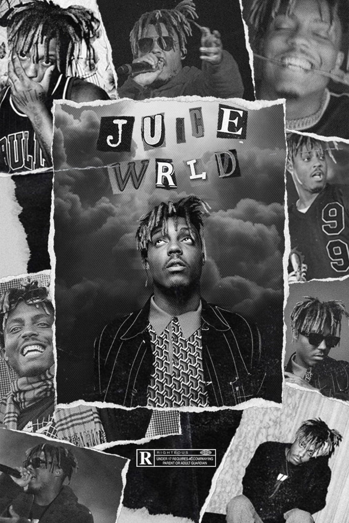 Juice Wrld 'Black Collage' Poster Posters Plug