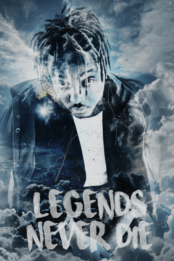 Juice Wrld 'Legends Never Die' Sky Poster - Posters Plug
