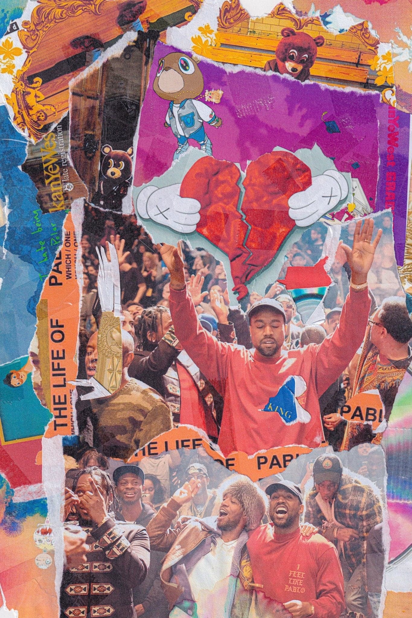Kanye West 'Discography' Collage Poster - Posters Plug