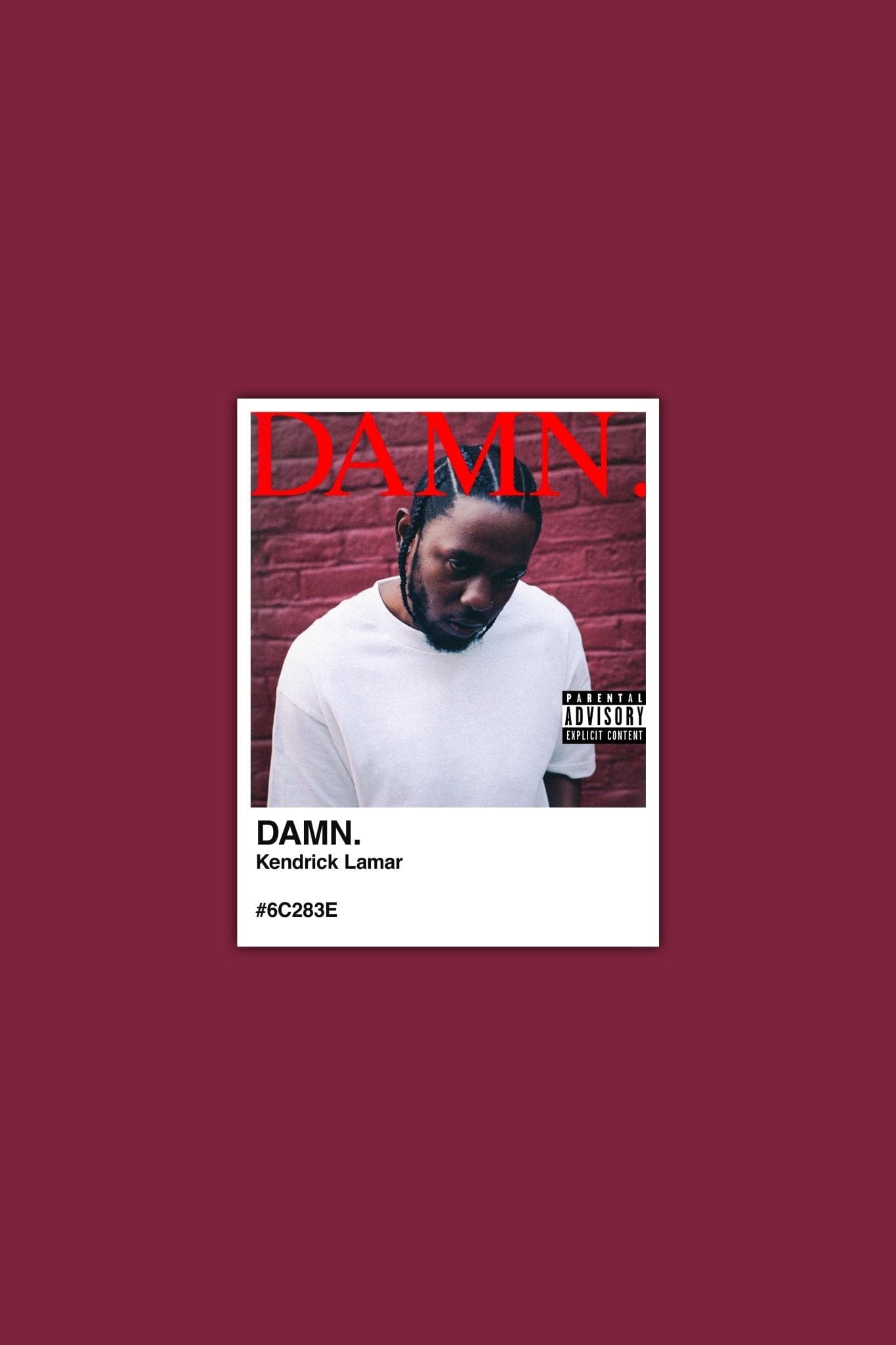 Kendrick Lamar 'Damn' Polaroid Poster - Posters Plug