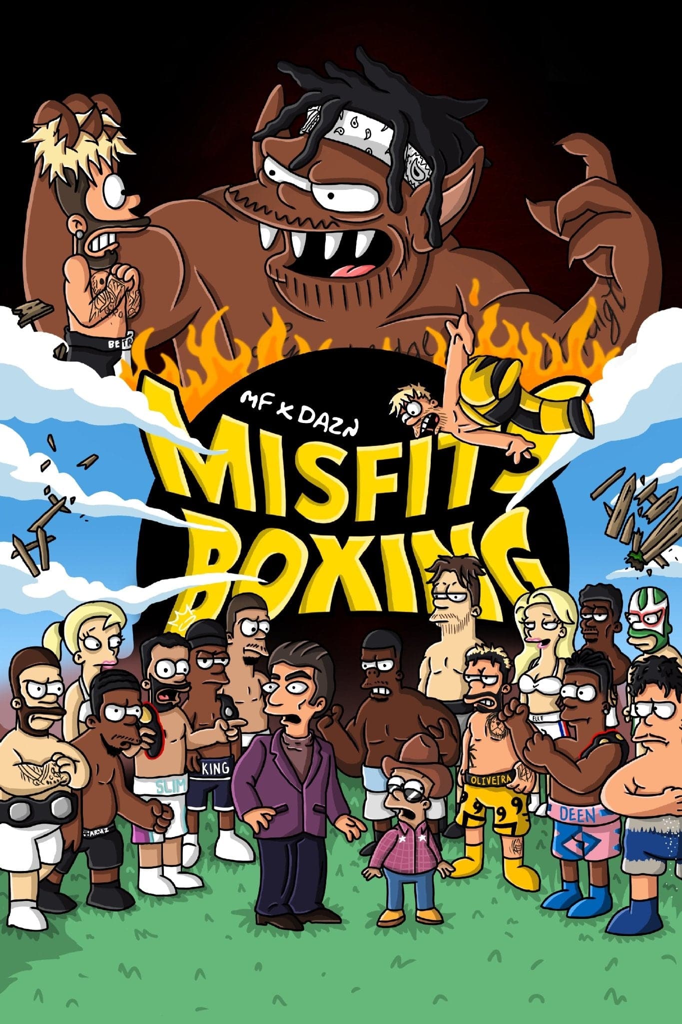 KSI 'Misfits Boxing Cartoon' Poster - Posters Plug