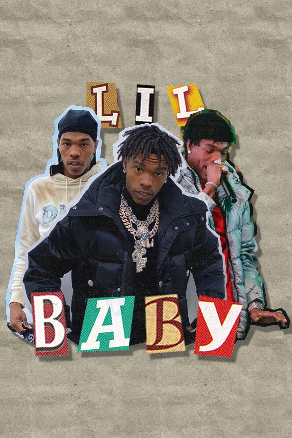 Lil Baby 'Magazine Cutout' Poster - Posters Plug