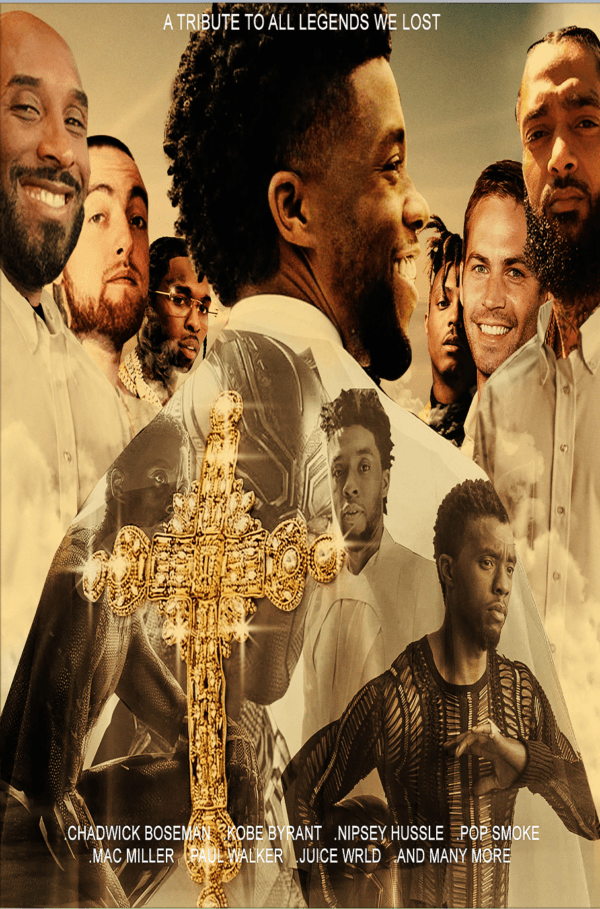 Mac Miller x Kobe x Juice Wrld x Nipsey x Black Panther: Fallen 'Legends' Poster - Posters Plug