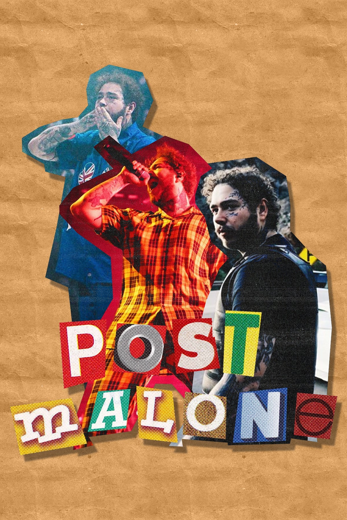 Post Malone 'Magazine Cutout' Poster - Posters Plug