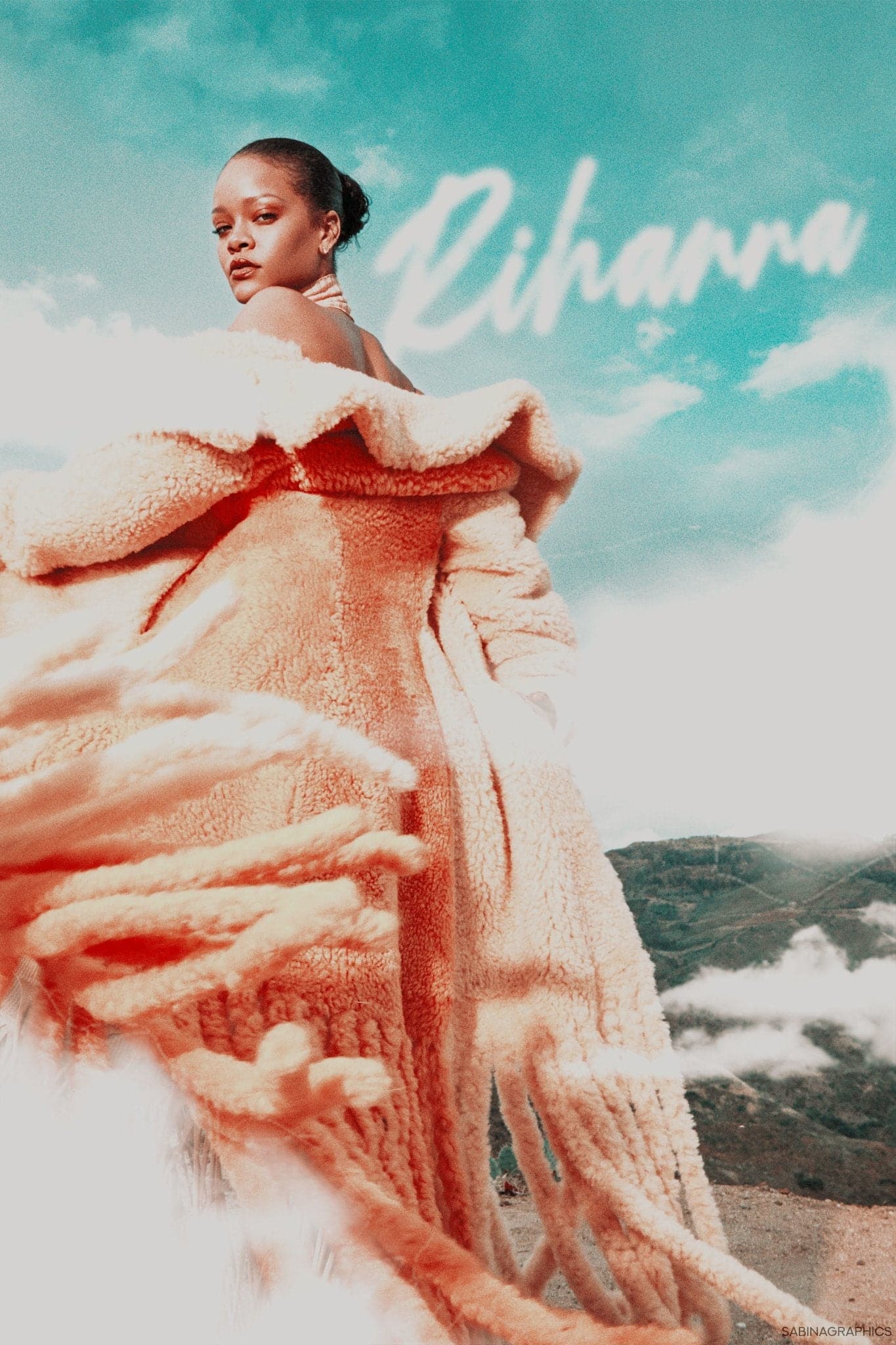 Rihanna ‘Dress In The Clouds’ Poster - Posters Plug
