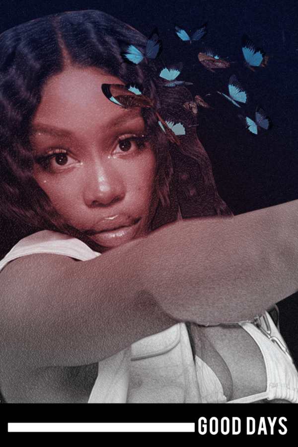 SZA 'Good Days' Blue Butterflies Poster - Posters Plug