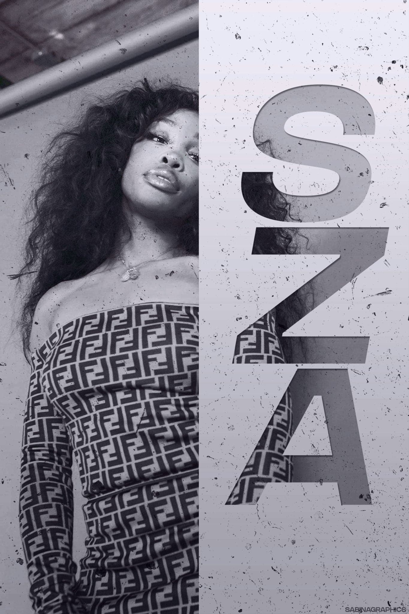 SZA 'Vintage Grey' Poster - Posters Plug