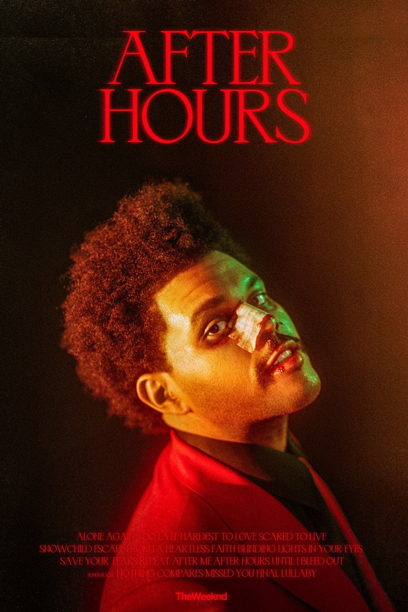 The Weeknd 'After Hours Tracklist' Poster - Posters Plug